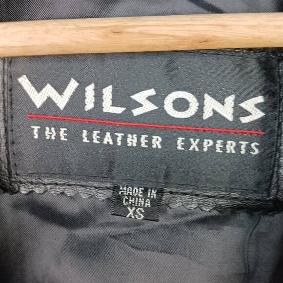 Wilsons VTG SZ XS (4) Black Leather 80's Moto Jacket - Picture 7 of 8
